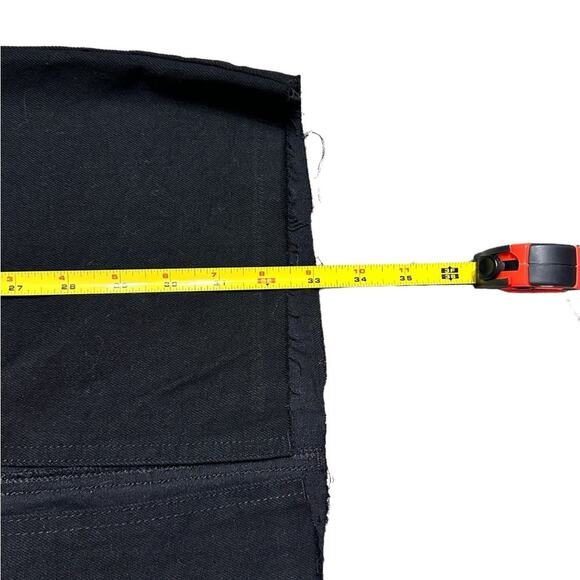 Happily Gray Black Denim Midi Skirt size 7/27 front slit - Picture 5 of 7